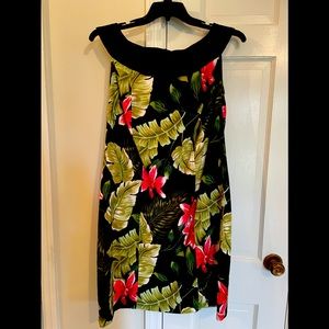 Dress is polyester with spandex